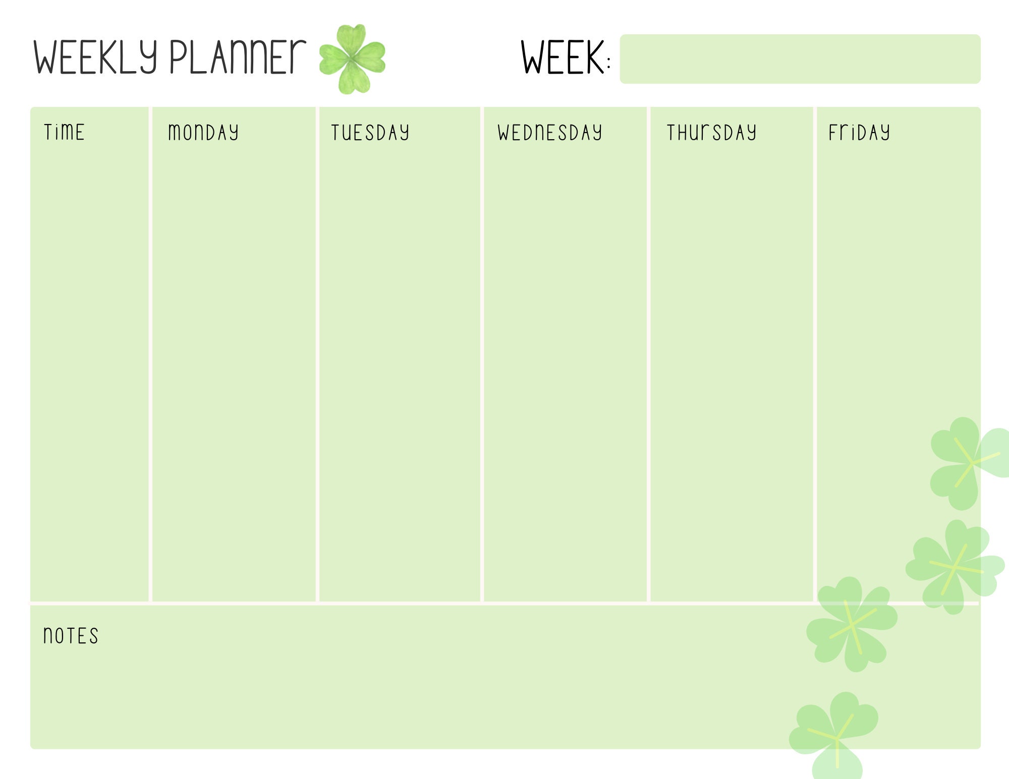 PRINTABLE March Weekly Calendar, Simple Weekly Desktop Notes ...