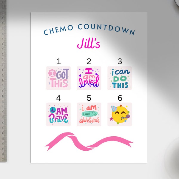 Chemo Treatment Countdown Calendar - Personalization Included