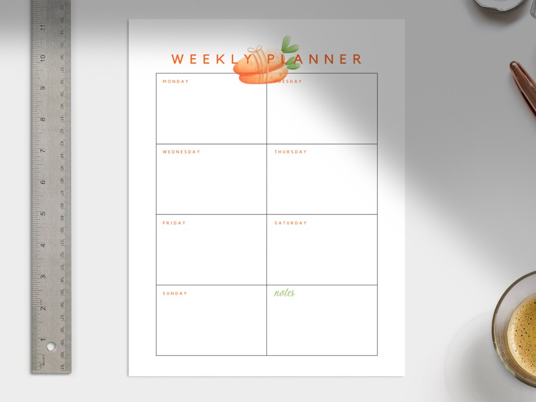 PRINTABLE, April - Weekly Easter Calendar, Simple Weekly Desktop Notes ...