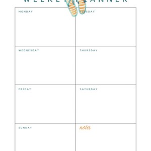 PRINTABLE, June - Weekly Calendar, Simple Weekly Desktop Notes ...