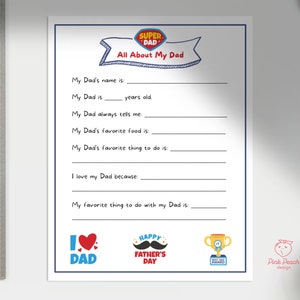 Festa del papà "Tutto su papà" stampabile da riempire
