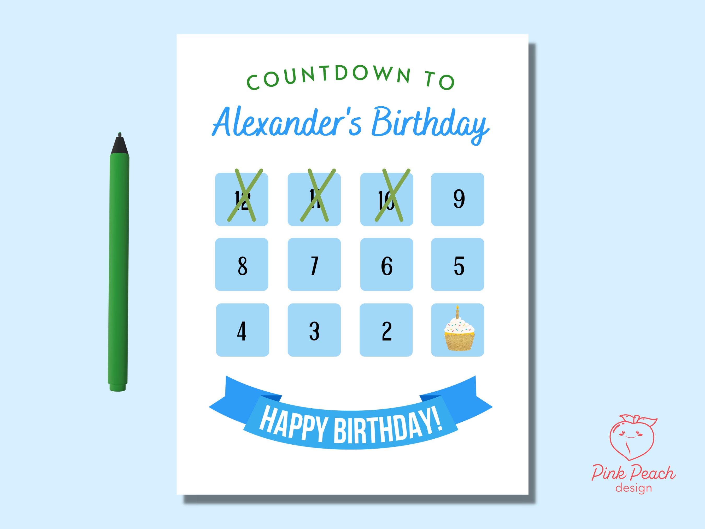 PRINTABLE Birthday Countdown Calendar for Children, Interactive ...