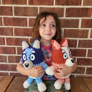 Crochet Blue and Orange Heeler Puppies