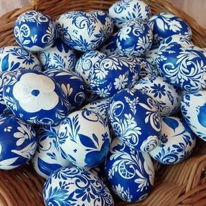 Wooden Easter eggs, hand-painted