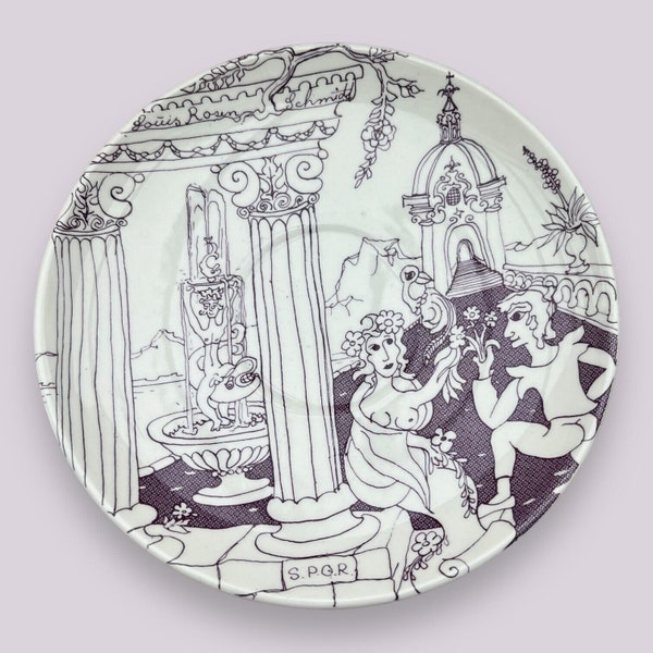 Enoch Wedgwood Tunstall Shakespeare Saucer Irma ‘76 Design Louis Rosen Schmidt