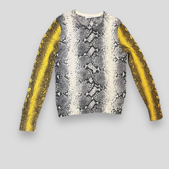 Equipment Sweater Python Snake Print In White Gre… - image 3