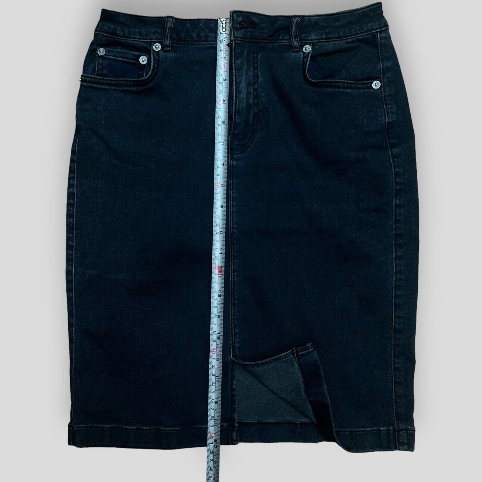 Jupe En Jean DNM Denim Taille 14 Longueur 22 - Occasion Très Bon état, Blue Foncé Stonewashed
