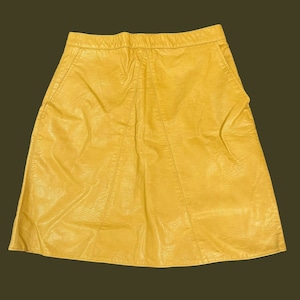Zara Skirt Yellow Or Mustard Faux Leather Mini Skirt UK Size XS New