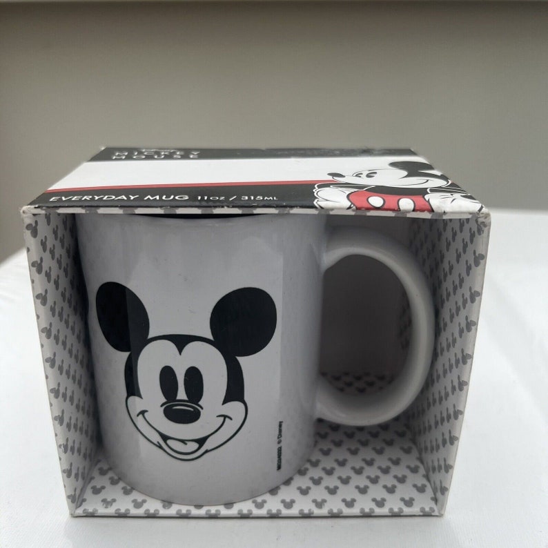 Disney Mickey Mouse's Face Every Day mok beker doos Walt Disney wit nieuw cadeau afbeelding 1