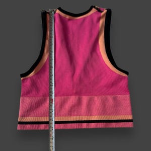 Urban Outfitters Josie Ribbed V-Neck Vest Top Hot Pink W black &Orange stripes image 8