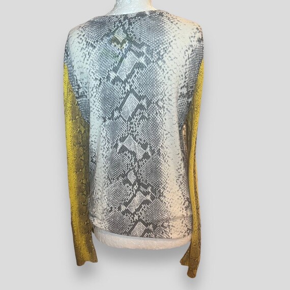 Equipment Sweater Python Snake Print In White Gre… - image 2