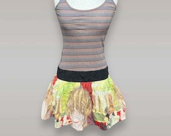 Vintage Custo Barcelona Mini Dress Graphic Callao Summer Festival Fun Size S Vgc
