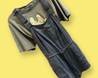 Free People Sleek Romper Jumpsuit True North Zip Pockets Uk8 XS Straps Short Vgc