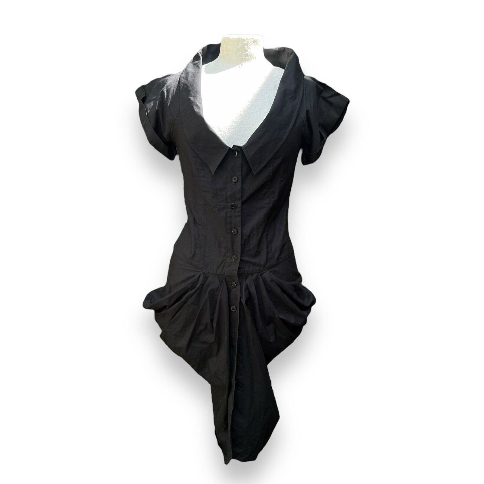 Allsaints Spitafields Tornquist Dress Charcoal Cotton Uk Size 8 