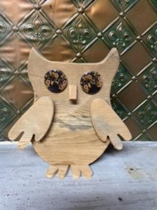 Wooden handmade OWL decoration
