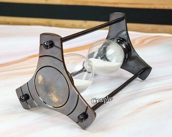 Personalisierter Messing Sanduhr Timer, Vintage Sanduhr 2 Minute, graviertes Geschenk für Ihn