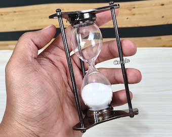 Schwarz Antike Messing Sanduhr 2 Minuten Sanduhr Nautische Schreibtisch Dekor