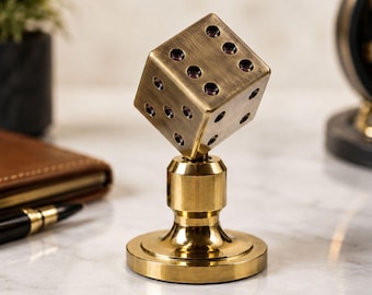 Decoración de escritorio con dados giratorios personalizados, escultura ejecutiva hecha a mano, regalo de oficina, juguete giratorio de escritorio.