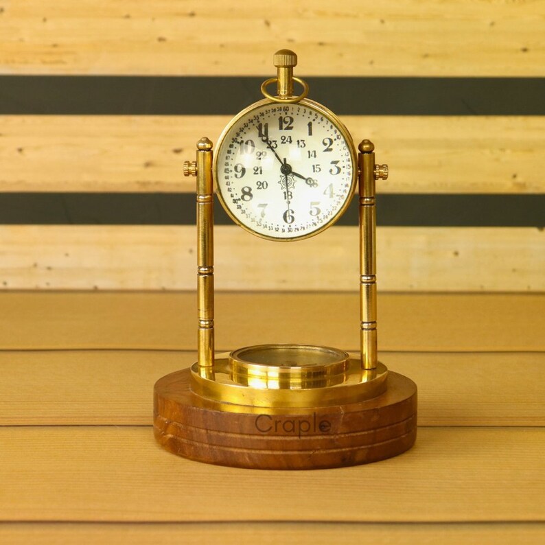 Table Clock Gold/black Antique Tabletop Clock Custom Gift Desk Clock ...