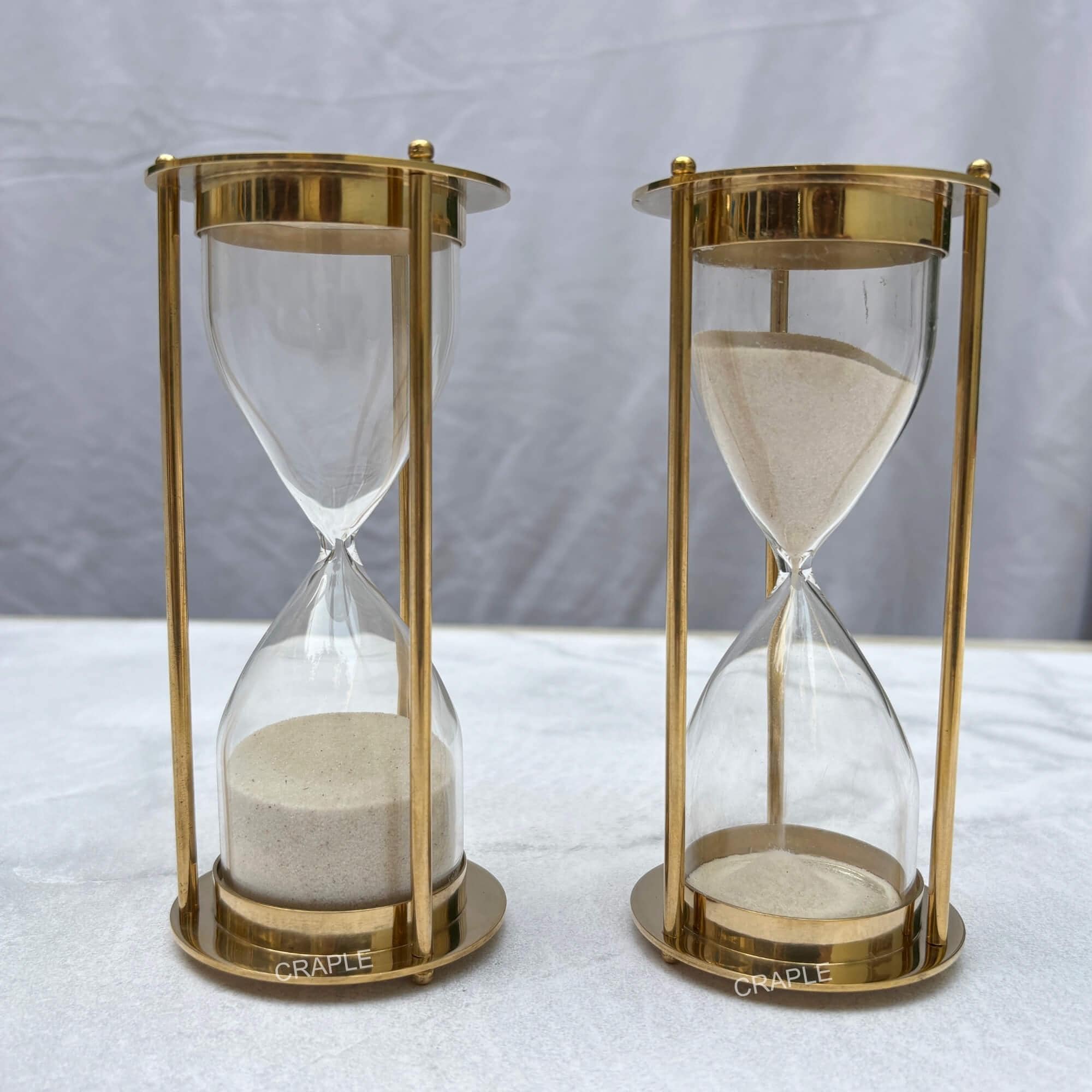 Reloj de arena de latón de minutos estilo vintage con múltiples