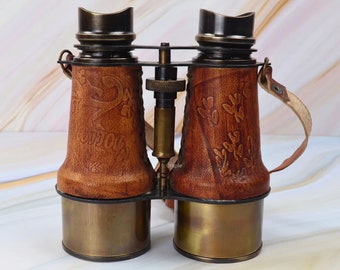Dollond London Vintage Brass Binoculars, Antique Gift for Collectors, Nautical Decor