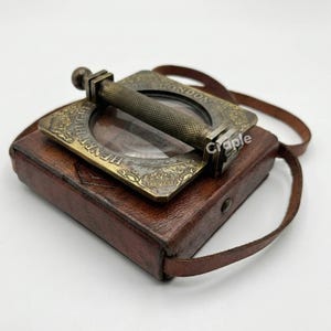 Antike Messing Klapplupe | 5× Lupe | Vintage 19thCentury Maritimes Sammlergeschenk