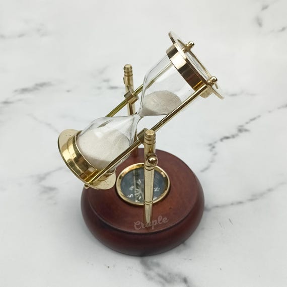 Sablier Ancien Minuterie En Laiton – Style Nautique, Reproduction Vintage Pré-1800
