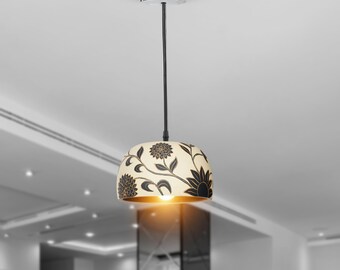 Royal Rajasthani Blooms: Handmade Terracotta Ceiling Lamps with Floral Patterns for living room, outdoor,cafe,office