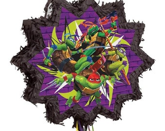 1 Teenage Mutant Ninja Turtles Multi-color Birthday Pull String Pinata,