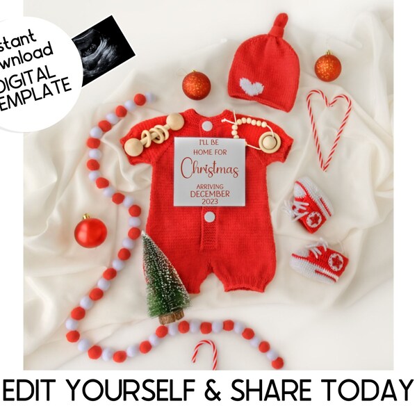 December Pregnancy Announcement Etsy