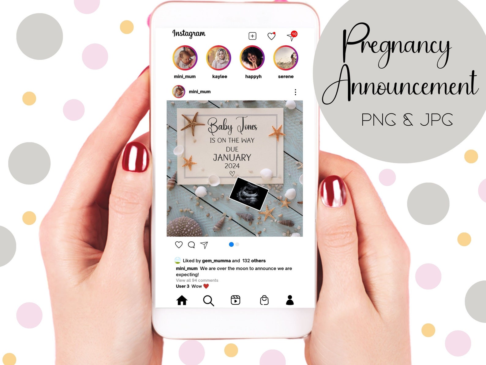 EDITABLE Nautical Pregnancy Announcement Beach Pregnancy Announcement