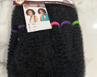 Cabello afro rizado de crochet de calidad natural X-pression, color 1