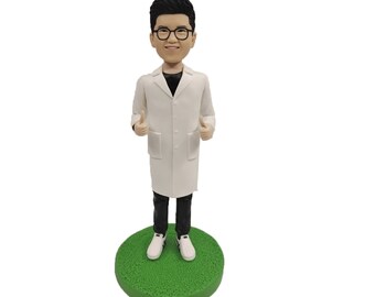 Custom Doctor Bobblehead, Personalized Clay Figurine,