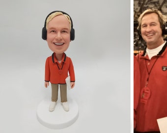 Custom Bobblehead Figurine, Personalized Polymer Clay Doll, Anniversary Gift,