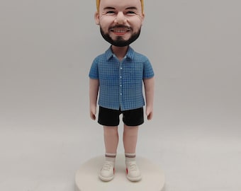 Custom boyfriend bobblehead, personalized romantic gift for him, custom husband bobblehead, custom statue for him anniversary,birthday gifts