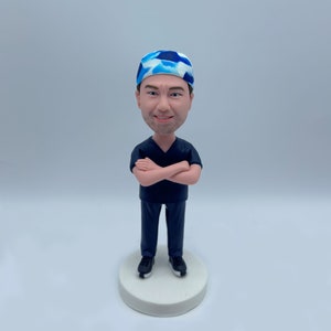 Custom Doctor Bobblehead, Personalized Male Doctor Statues, Personalized Action Figure Doctor, Custom Medical Doctor Bobblehead For Father