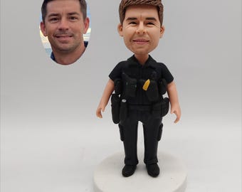 Custom Policeman Bobblehead Law Enforcement Retirement Figurine Sheriff Prosecutor Officer Tribute Sculpture Personalized Edition