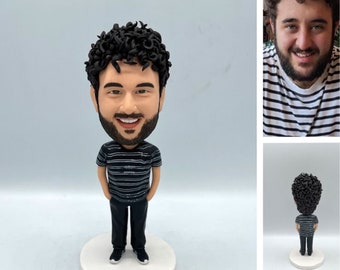 Aangepaste vriendje bobblehead, gepersonaliseerd romantisch cadeau voor hem, aangepaste echtgenoot bobblehead, aangepast standbeeld voor hem jubileum, verjaardagscadeaus