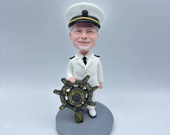 Custom Bobbleheads: Captain | Fully Customizable Bobbleheads as Gift | Personalized Bobbleheads Unique Gifts for Father's Day Birthday