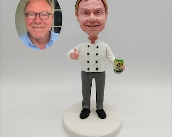 Personalized custom bobblehead doll with a cup,custom birthday gift bobblehead doll,3D statue,anniversary gift for husband,Christmas gift