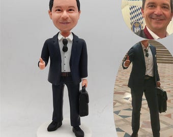 Custom Boyfriend Bobblehead, Personalized Polymer Clay Statue,