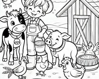 Farmer’s Friends Coloring Book for Kids | Fun Farm Animals and Machines | Perfect for Young Nature Lovers!