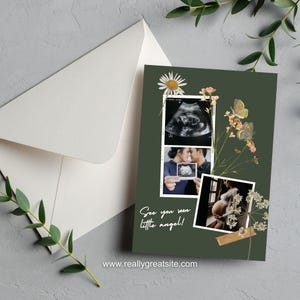 Anúncio de bebê floral - Download digital | Personalizável, imprimível, compartilhável