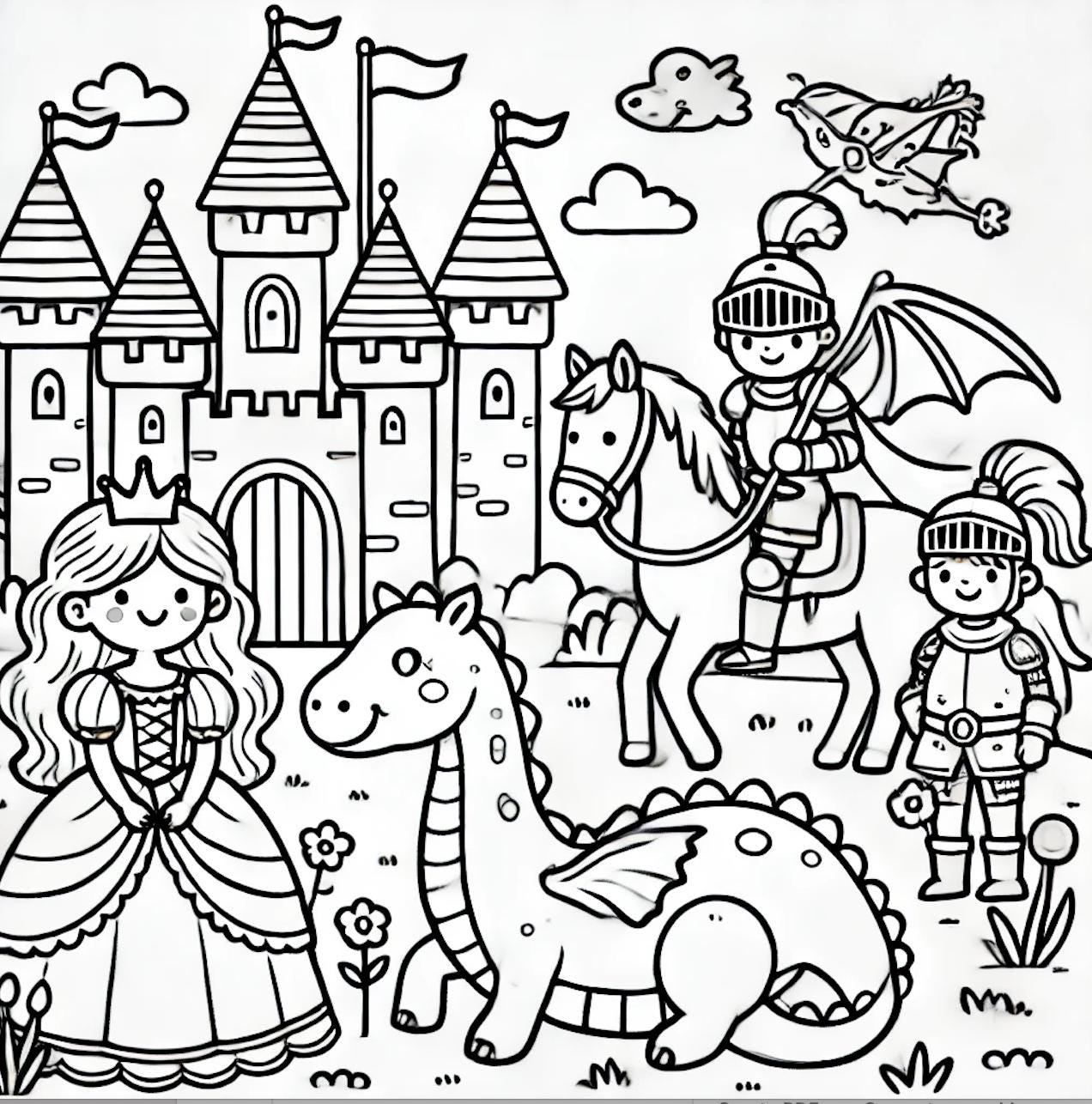 Fantasy Fairy Tales Coloring Book for Kids & Adults | Magical Storybook ...