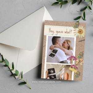 Lindo anuncio de bebé: descarga digital, personalizable, imprimible y compartible