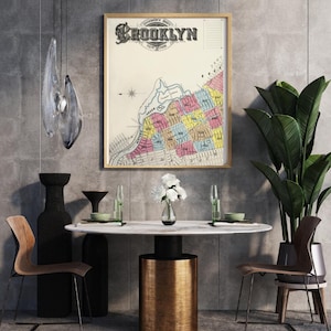 Antique Brooklyn Map Digital Print – Historical New York City Wall Art