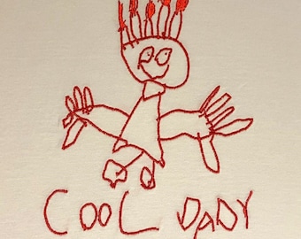 EMBROIDERED Custom Kids Drawing Artwork Tshirts for Dad, Mom, Grandparent Gifts