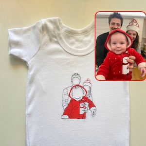 Custom Embroidered Baby Onesie, Personalized Gift to Cherish Forever, Custom Embroidery Portrait From Photo for Unforgettable Gifts