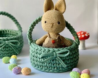 Easter Bunny Basket Decor, Baby Shower Gifts, Baby Gift Box, Baby Gift Basket, HANDMADE Stuffed Bunny Plushie