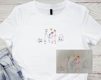 Custom Embroidered Drawing Sweatshirt as a Personalized Unique Gift for Moms, Dads, Parents
